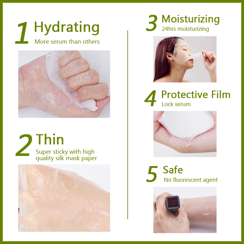 Гиалуроновая кислота маска для лица набор растений увлажняющая Уход за кожей