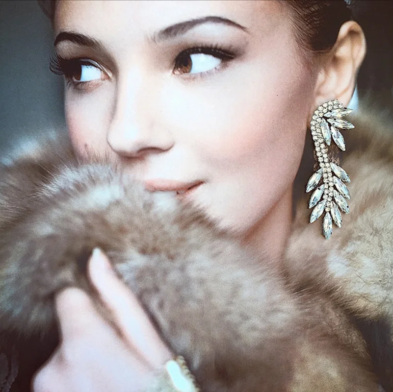 Роскошные Прозрачные Серьги с кисточками и кристаллами женские богемные