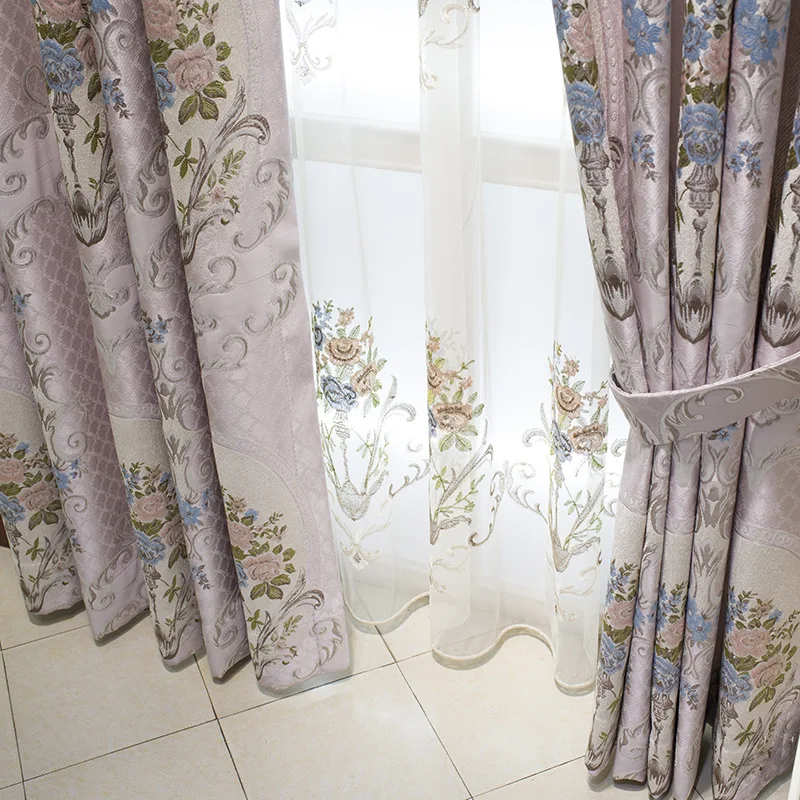 Розовая шенилля занавески высокоточные жаккардовые для спальни от