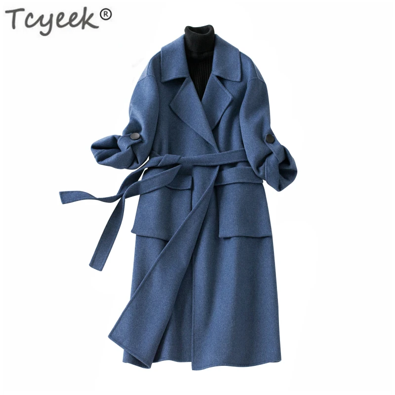 Tcyeek, зимнее женское пальто,, альпака, куртка, осень, длинные шерстяные топы, корейская мода, женская весенняя одежда, Casaco Feminino LWL838