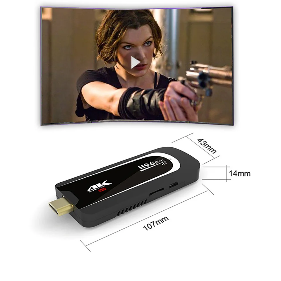 H96 Pro H3 tv Stick Amlogic S905X Penta Core GPU Android 7,1 tv Dongle 2GB ram 16GB rom 2,4G/5.G WiFi BT 4,0 1080P 4K HD мини-ПК