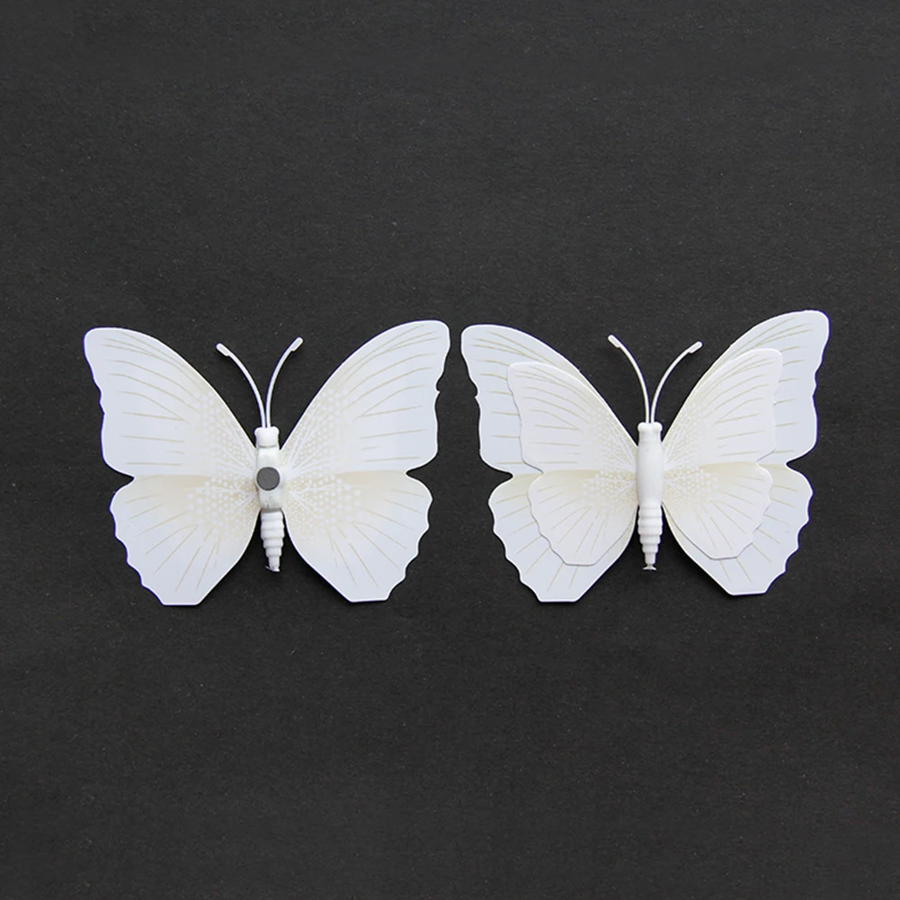 Simulation Butterfly Ornament 12Pcs Pvc White 3D Curtain Decoration Clip On Diy Accessory | Дом и сад
