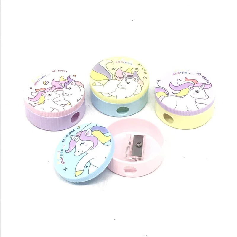 Милая точилка для карандашей с одним отверстием, Kawaii флеш-накопитель в виде единорога, точилки для девочек, подарки, школьные принадлежности, корейские канцелярские принадлежности
