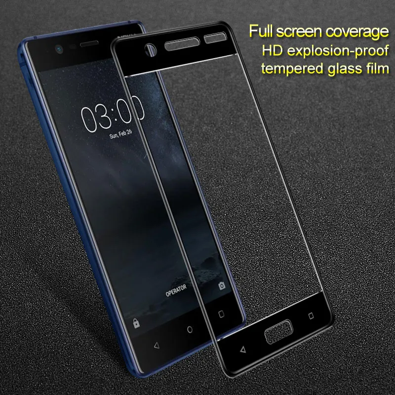 Оригинал Imak Для Новинка 2017 Nokia 5 полный Экран покрытие закаленное стекло Full Cover