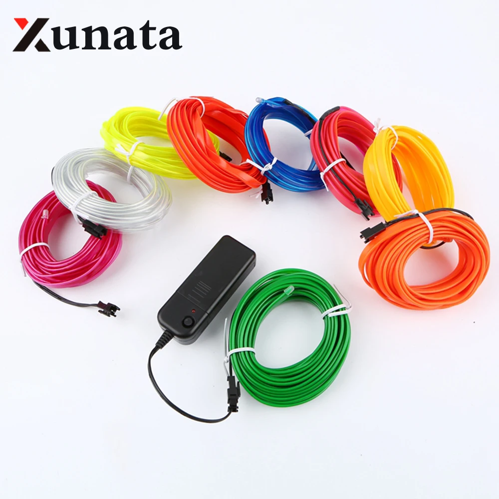 Sewable EL Wire Tron led tape Glow Wire light Easy Sew Tag Strip tube 1m/3m/5m + 3V Battery case inverter
Sewable EL Wire Tron led tape Glow Wire light Easy Sew Tag Strip tube 1m/3m/5m + 3V Battery case inverter