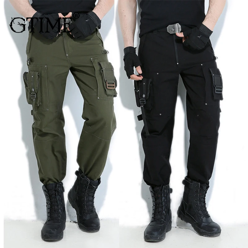 Dropshipping Gtime Men's Cotton Tooling Trousers Casual Loose Comfortable Fashion Overalls MCYR093 | Мужская одежда