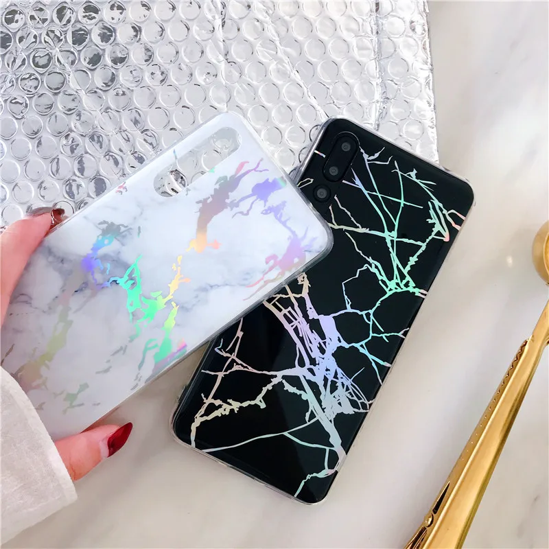 Чехол для Huawei P20 Lite Pro Mate 20 п20 лайт про корпус Голографический лазерный мраморный