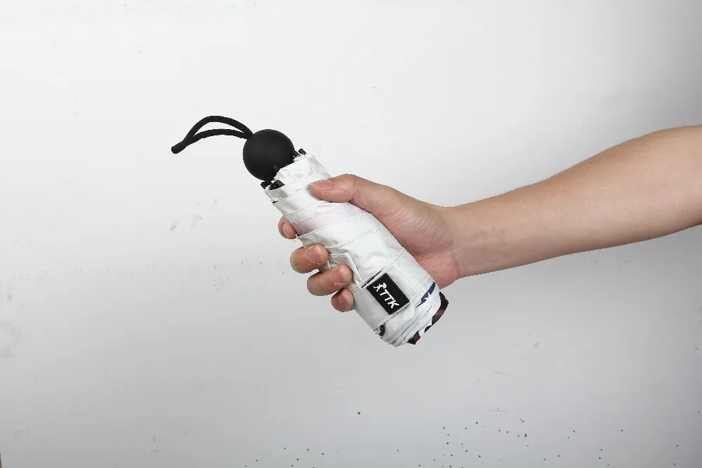 Детский зонт для женщин маленький карманный мини зонтик в 5 сложений с УФ защитой