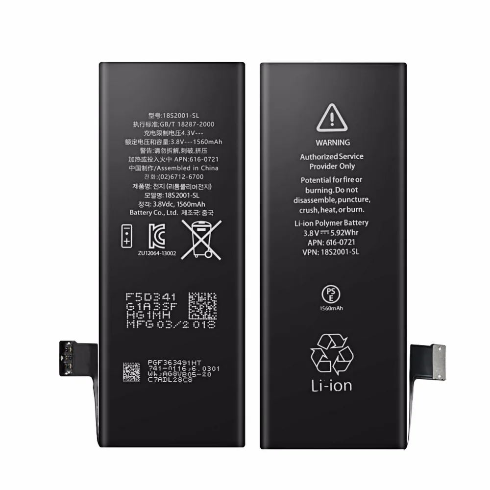 100% новая 1560mAh 3 8 V литий ионная внутренняя батарея Замена для iPhone 5S 5C с бесплатным