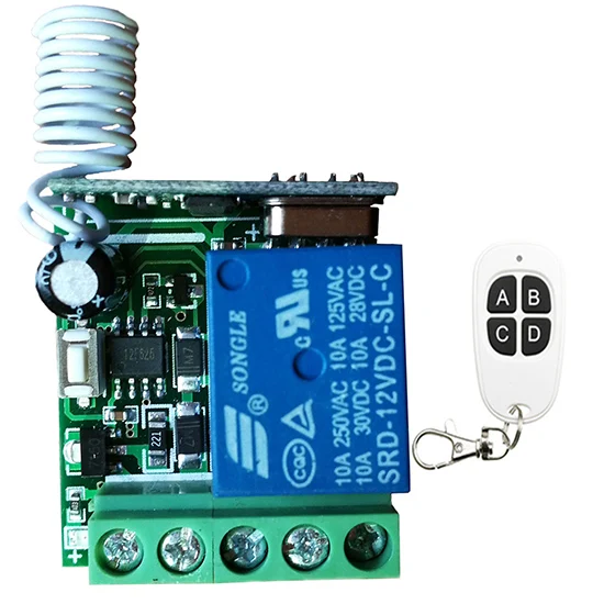 DC12V 1CH RF Беспроводной реле приемника пульты дистанционного управления и белые