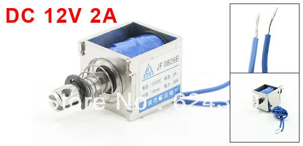 

DC 12V 24V 6V 2A 10mm Stroke 20N 2Kg 4.4LB Force Push Type Open Frame Solenoid Electromagnet