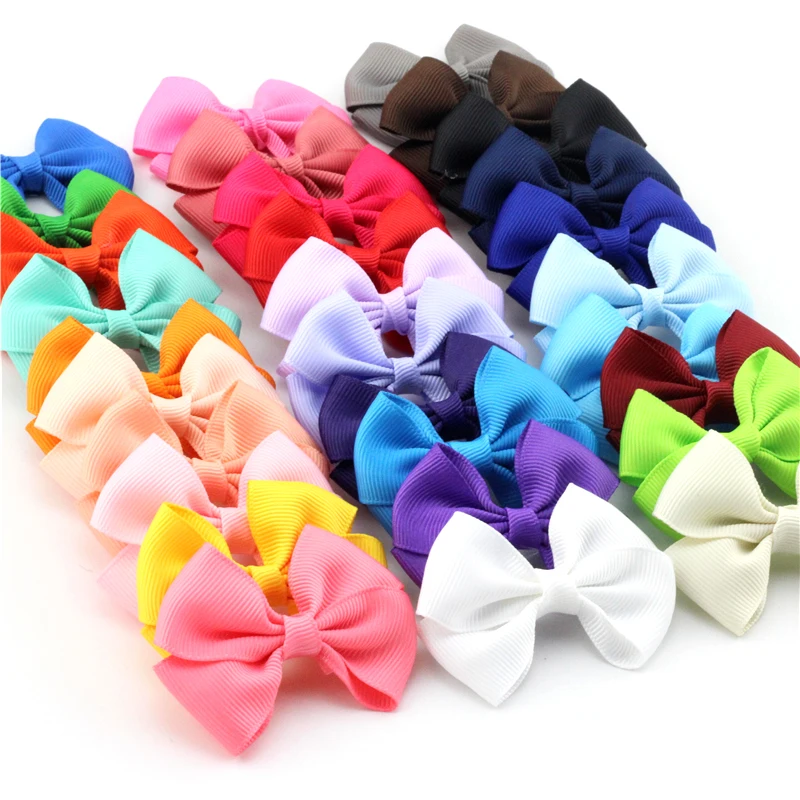 

Pick 10pcs Girls Ribbow Bow Hair Clip Solid Small Barrettes Girls Hair Accessories Kids Bowknot Hairpins Hair Bows for Girls