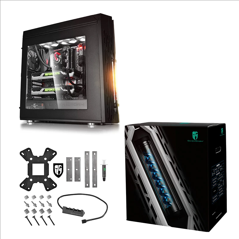 Корпус DEEPCOOL для компьютера с водяным охлаждением и встроенным ATX + радиатор