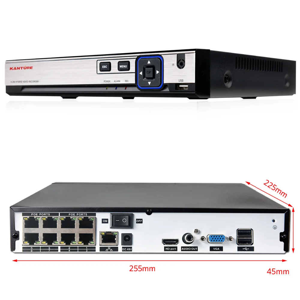 H.265 8CH 5MP POE Система NVR 8 шт. супер безопасности в/уличные водонепроницаемые ip камеры