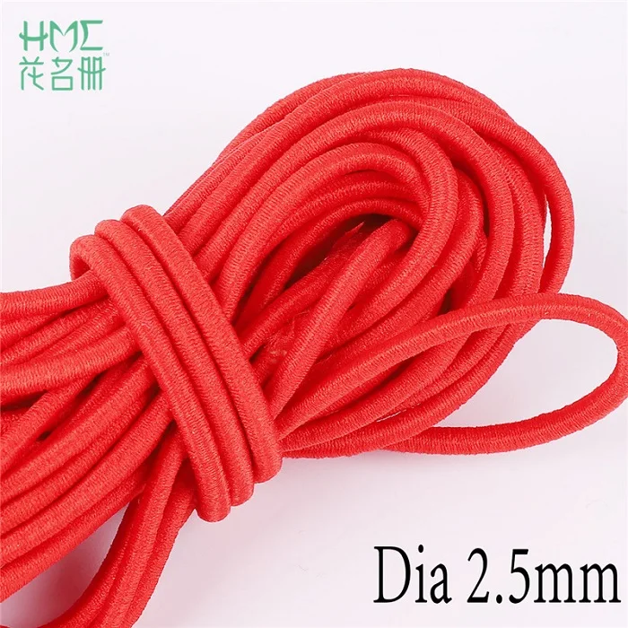 Red Новое поступление 5 м/уп. 15 цветов 2,5 мм круглый эластичный шнур канатная Резиновая лента эластичная линия сделай сам для изготовления ювелирных изделий Швейные аксессуары - Цвет: Red