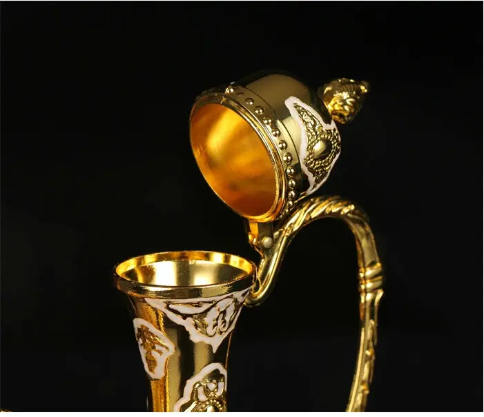8 шт./компл. Золотой металлический винный набор в стиле ретро 1flagon6cup спиртовой