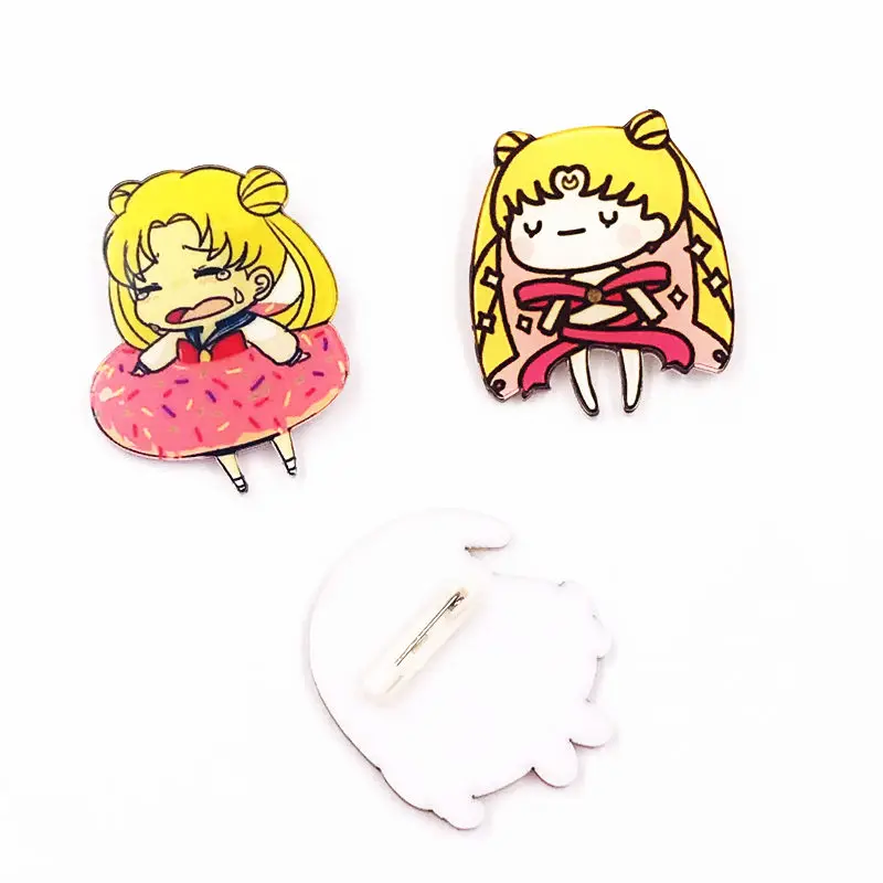1 шт. Harajuku мультфильм Сейлор Мун Значки для девочек рюкзак акриловый значок
