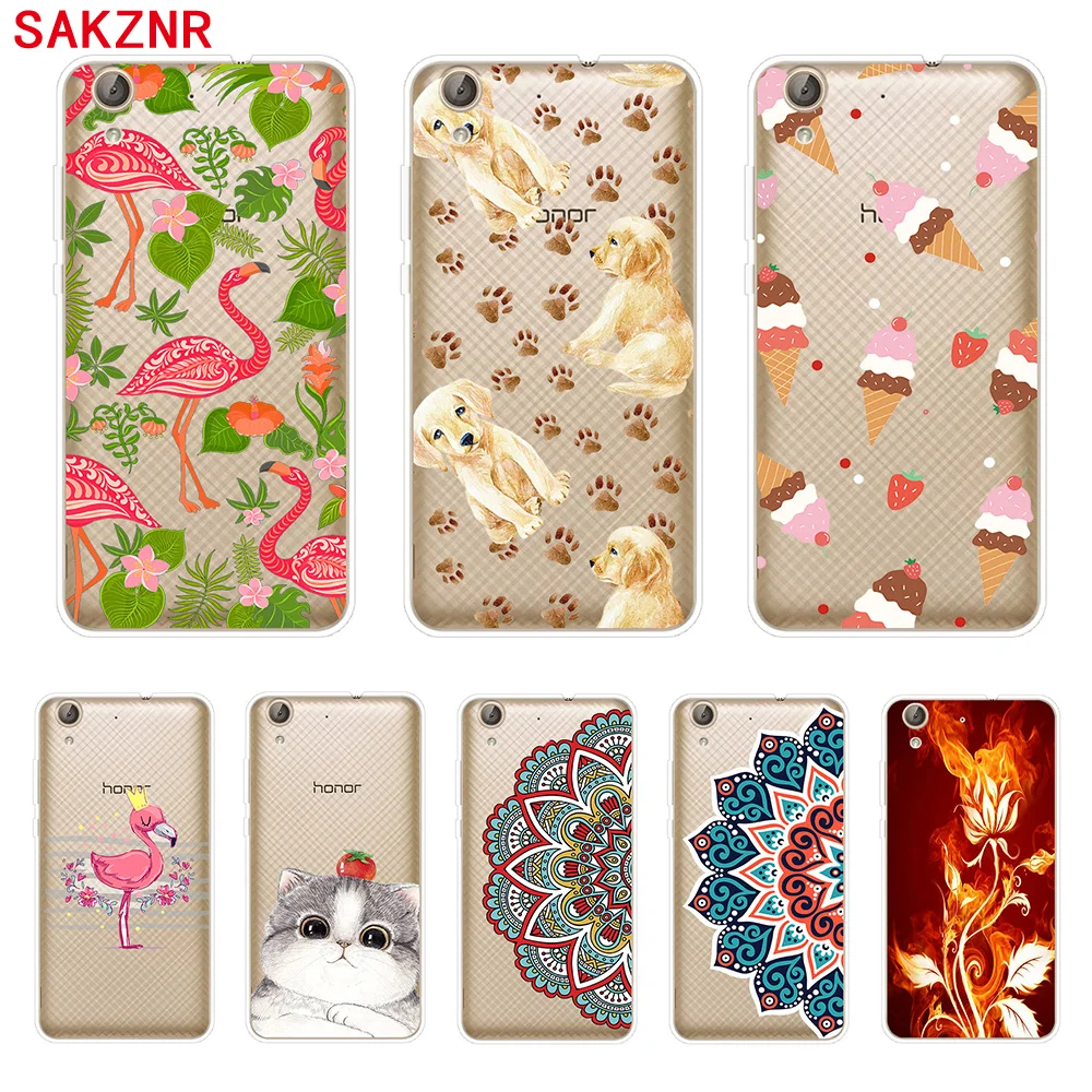 For Huawei Honor 5A Case Cover Y6ii Transparent Printing Soft Silicone Y6 ii Phone |