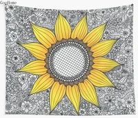 sunflower pattern wall tapestry cover beach towel throw blanket picnic yoga mat home decoration