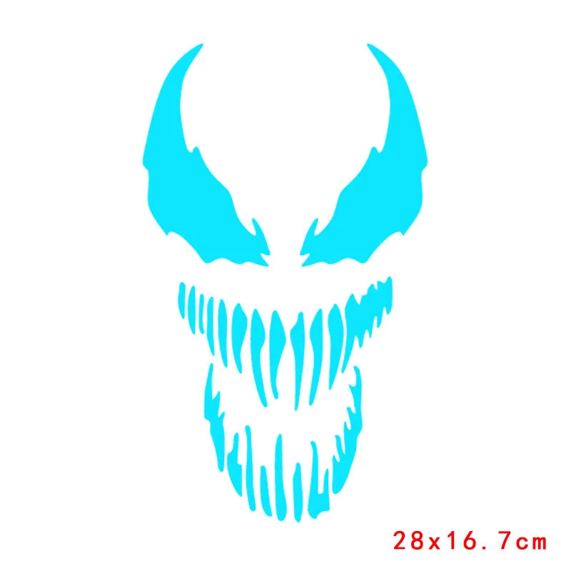 Антикварная медь Prajna Hero Venom Mark iron on Transfers для одежды Ткань Горячая виниловая теплопередача нашивки аппликация на футболку светящаяся наклейка - Цвет: Антикварная медь