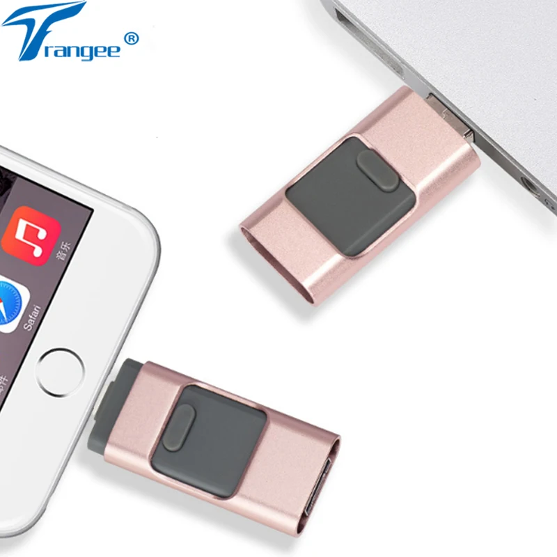 OTG USB флэш-накопитель для iPhone X/8/7/7 Plus/6/6s/5 ipad металлический HD карта памяти 16 ГБ 32 64 Гб
