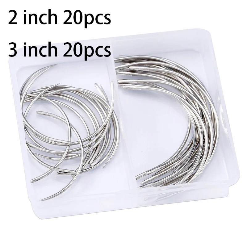 40pcs(2)(3)inch 40/60/100 шт C Тип изогнутый Матрас швейные иглы ручные домашние кожаные ремесло ремонт швейные иглы - Цвет: 40pcs(2)(3)inch