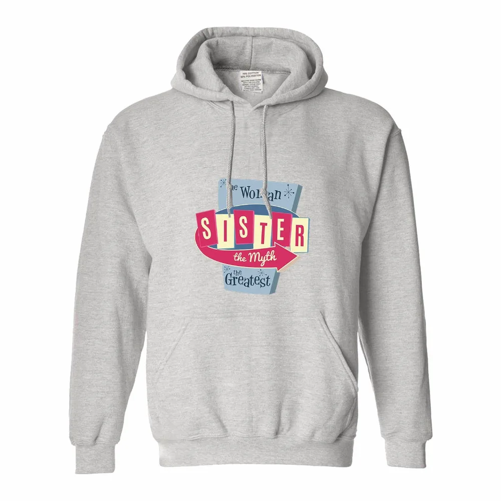 Сестра женщина миф наибольшее Премиум Crewneck человек худи|Мужские толстовки и