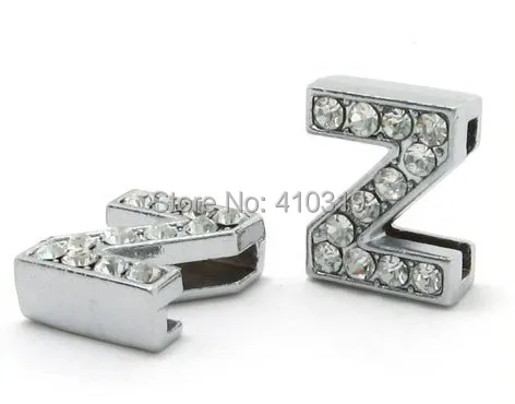 50 шт 8 мм "Z" Полный Стразы слайд письмо diy Подвески, подходит для 8 мм браслет/ожерелье