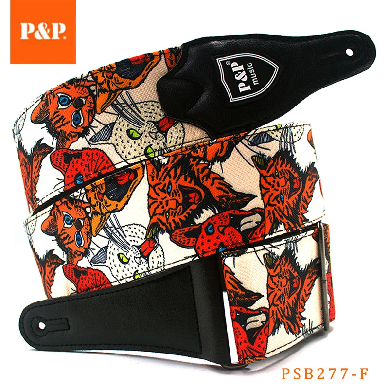 

P&P Hot-selling Embroidered Cotton Padded Widened Guitar Strap Bass Guitar Universal 2.5-inch Widening