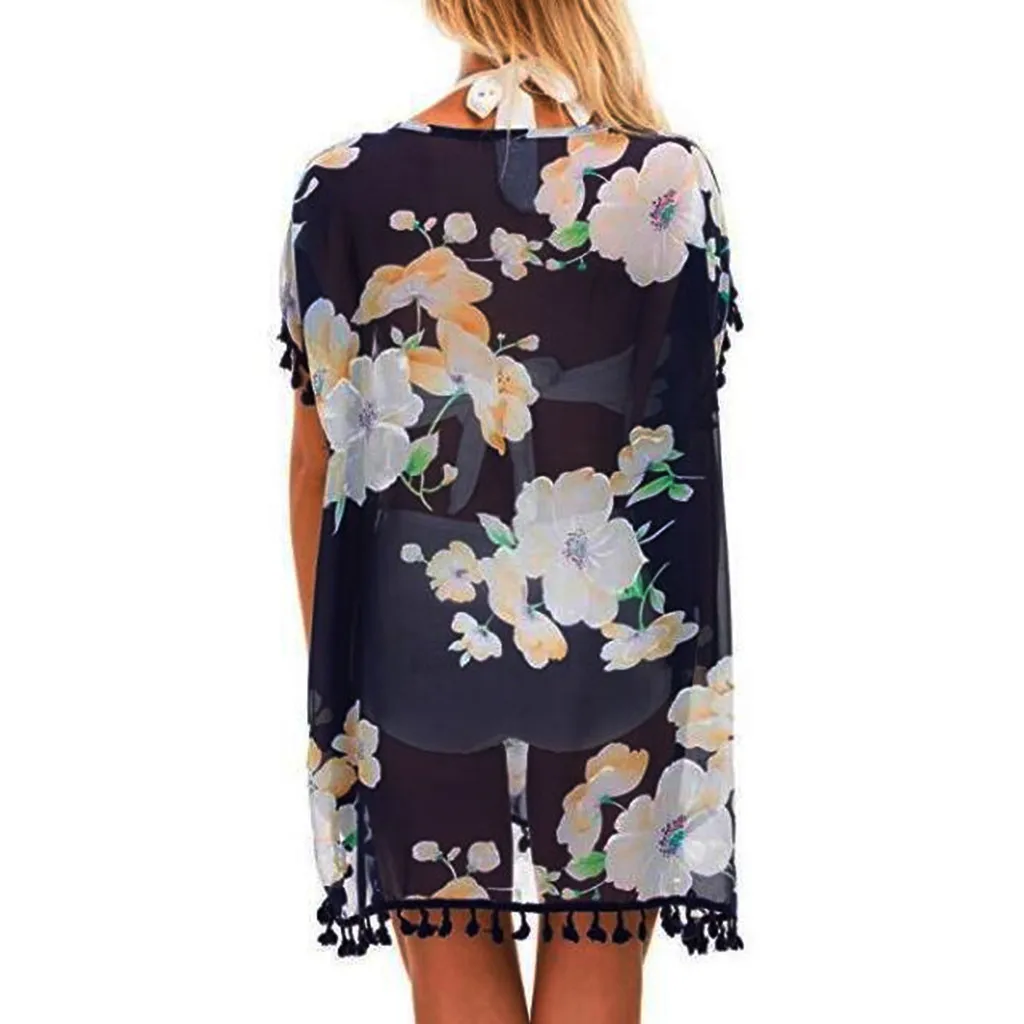 Женский комплект бикини купальник с круглым вырезом пуловер блуза Пляжная