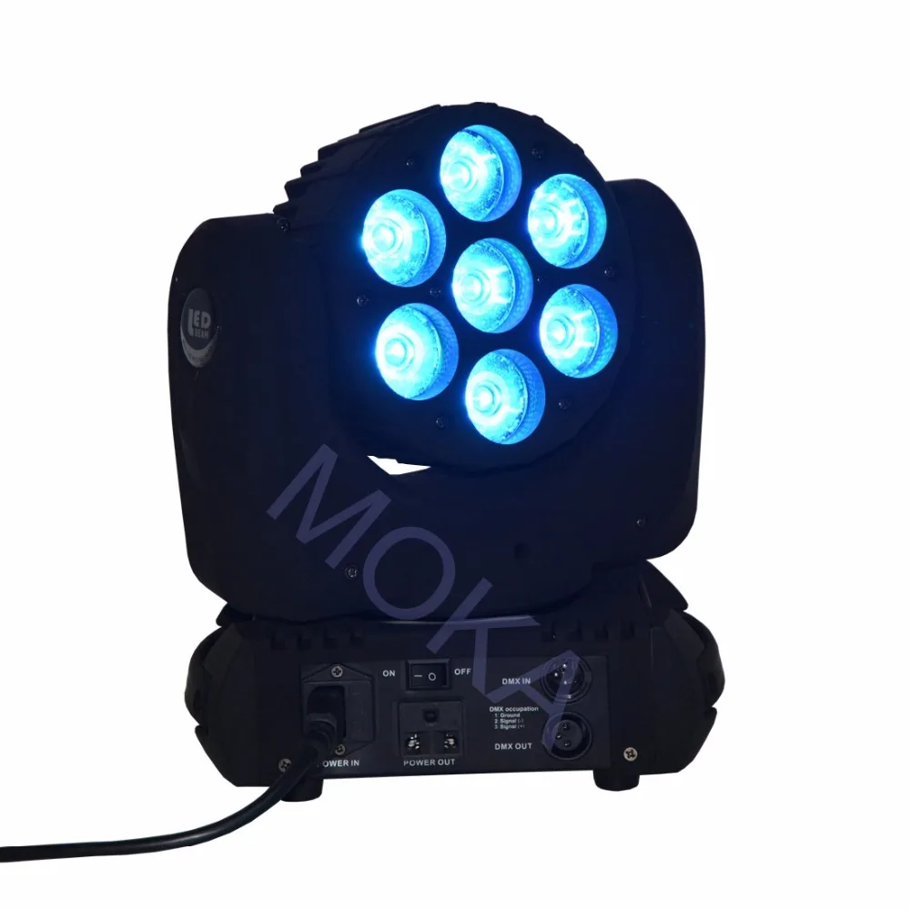 Быстрая доставка 7*12 Вт Cree LED RGBW 4в1 луч движущийся головной свет 3200K ~ 10000K бар диско |