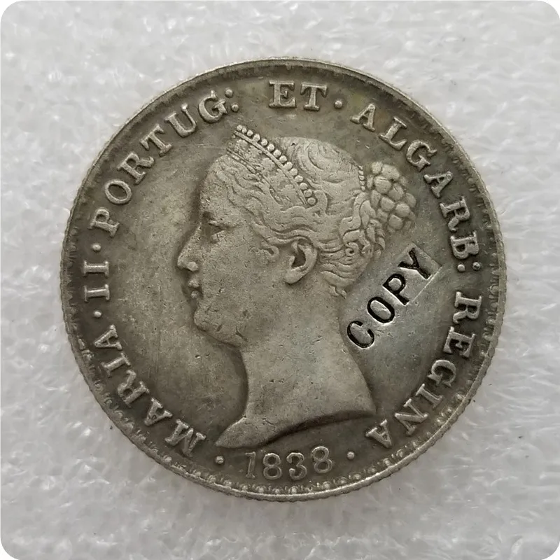 1837 1853 Португалия 500 REIS Монета КОПИЯ памятные монеты копия монет медаль