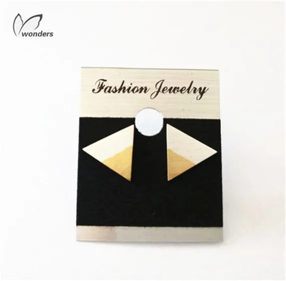 E219 Fashion Splice Jewelry Punk Pendientes Hombre Geometric Gold and Silver Triangle Stainless Steel Stud Earrings for Women | Украшения и