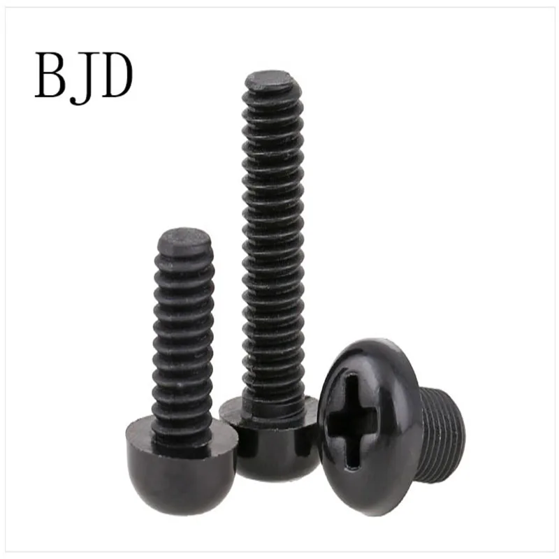 Винты нейлоновые черные с круглой головкой GB818 пластиковые 50 шт. m2 4 5 6 8 10 12