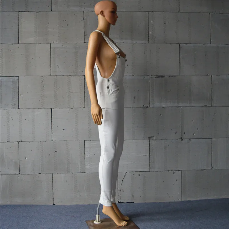 Модный джинсовый комбинезон армейский зеленый белый женский Повседневный