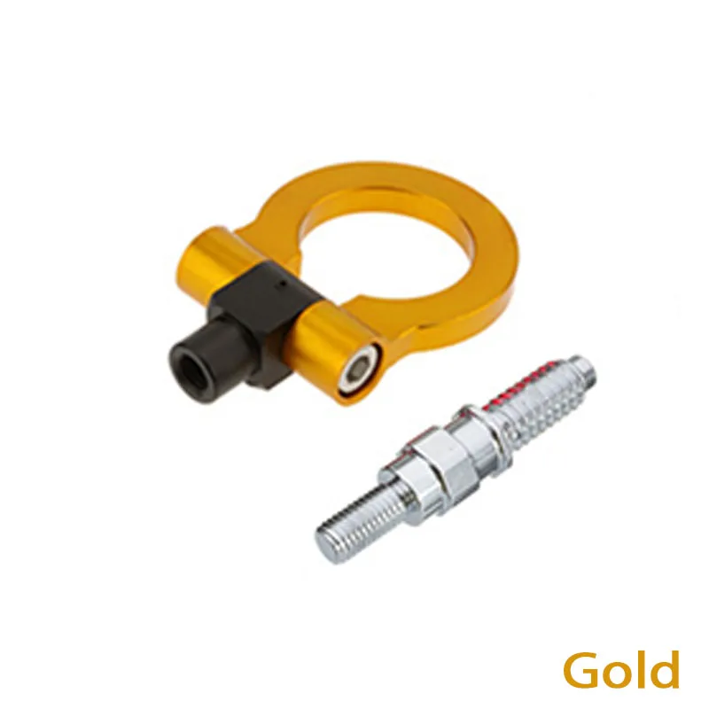 1pcs gold BOOMBLOCK автомобиль для Toyota Corolla Yaris Scion XB Avensis Avanza Jeep Renegade Авто трейлер кольцо крюк автомобиля буксировочная вешалка - Название цвета: 1pcs gold