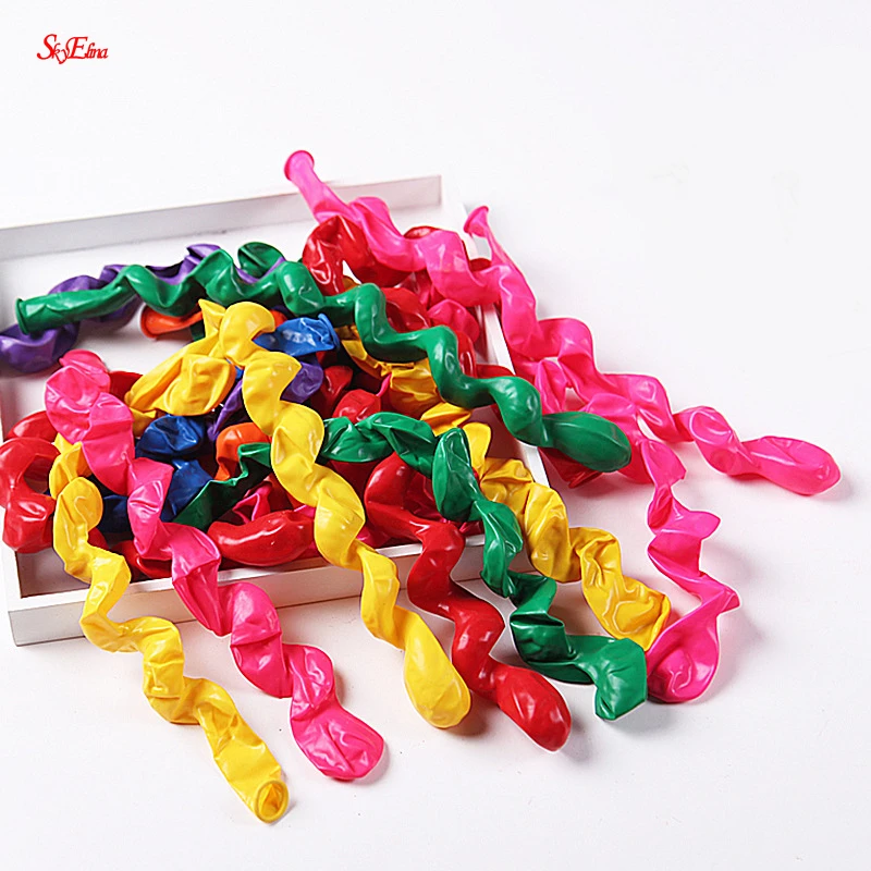 Хит продаж новые Разноцветные Спиральные латексные воздушные шары красный цвет