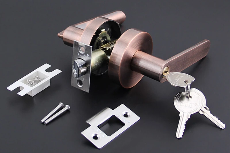 Высококачественные дверные ручки с Одним Болтом Внутренний замок 3 ключами цвета