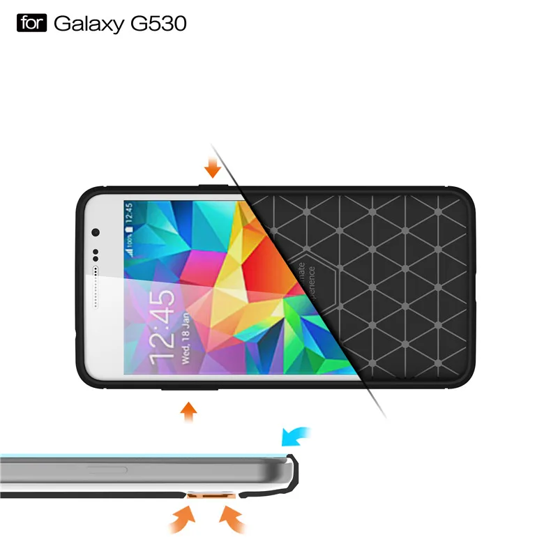 Экологические углеродного волокна чехол для Samsung Galaxy Grand Prime G5306 мягкий