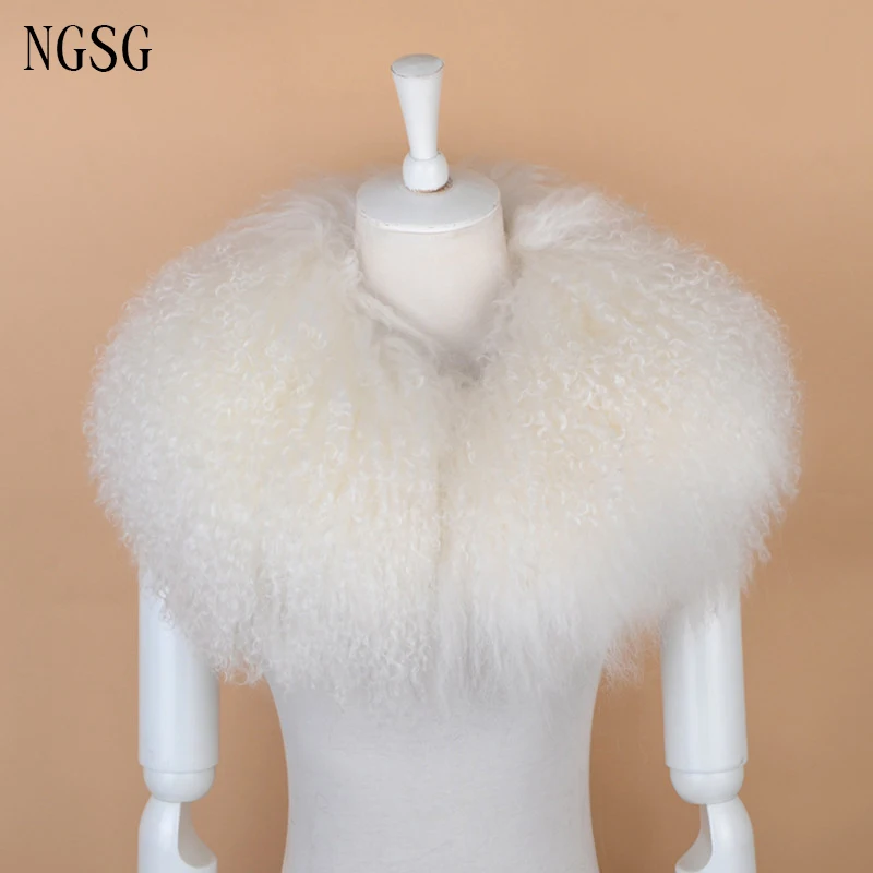 Зимний черный свитер из натуральной монгольской овцы с круглым кольцом и