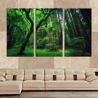 Художественные плакаты с принтами, Модульная картина из холста, HD стена, 3 шт.набор, зеленые леса, рамки, картинки для гостиной, домашнего декора