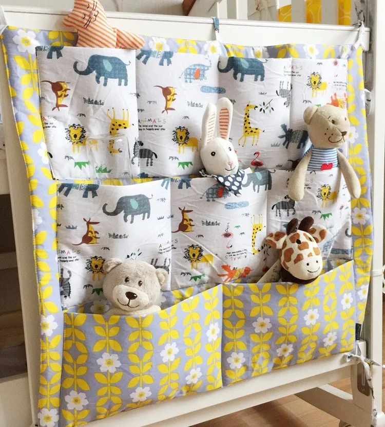 Baby Crib Pocket Storage Bumpers Clothes Stuffs Organizer Bags for Diapers Toys Changing Laundry Clothing |