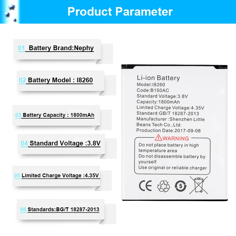 Nephy B150AC B150AE аккумулятор для samsung Galaxy Core i8260 i8262 GT-i8260 GT-i8262 Аккумуляторы для мобильных телефонов