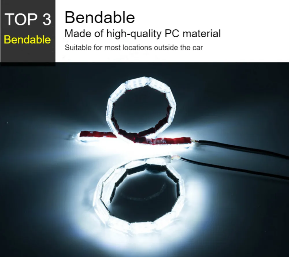 Новейшие дневные ходовые огни 2 шт LED высокая яркость Кристальный слеза дизайн 37-49