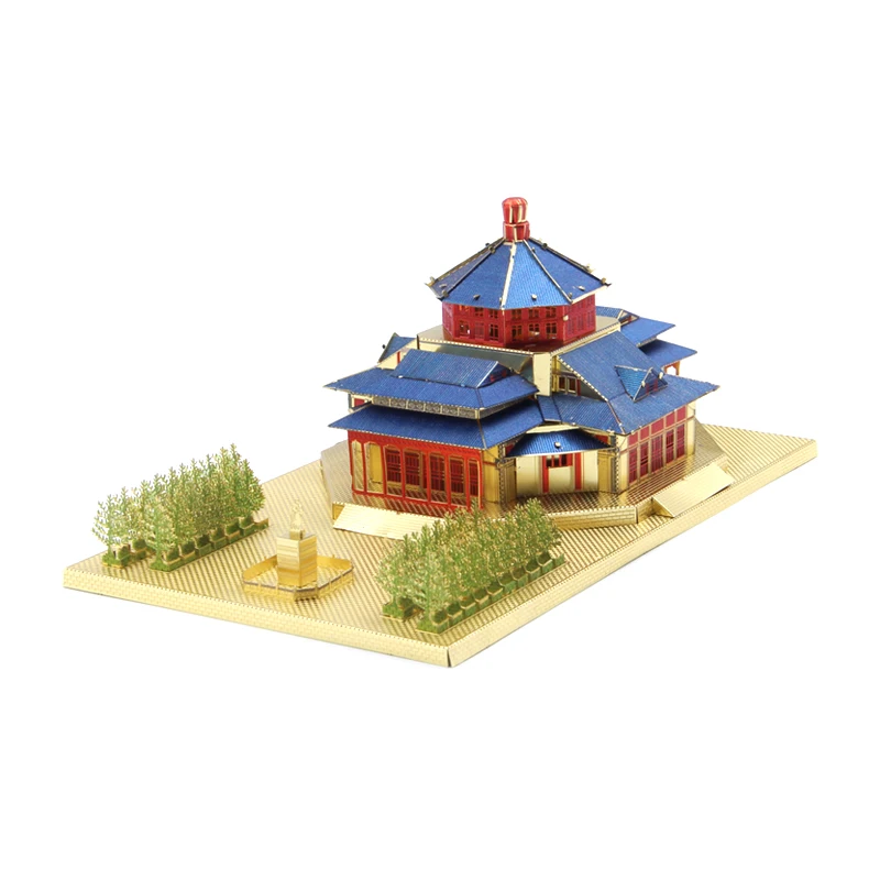 Модели Microworld Sun Yatsen Memorial Hall модель DIY лазерная резка пазл здания 3D металлические