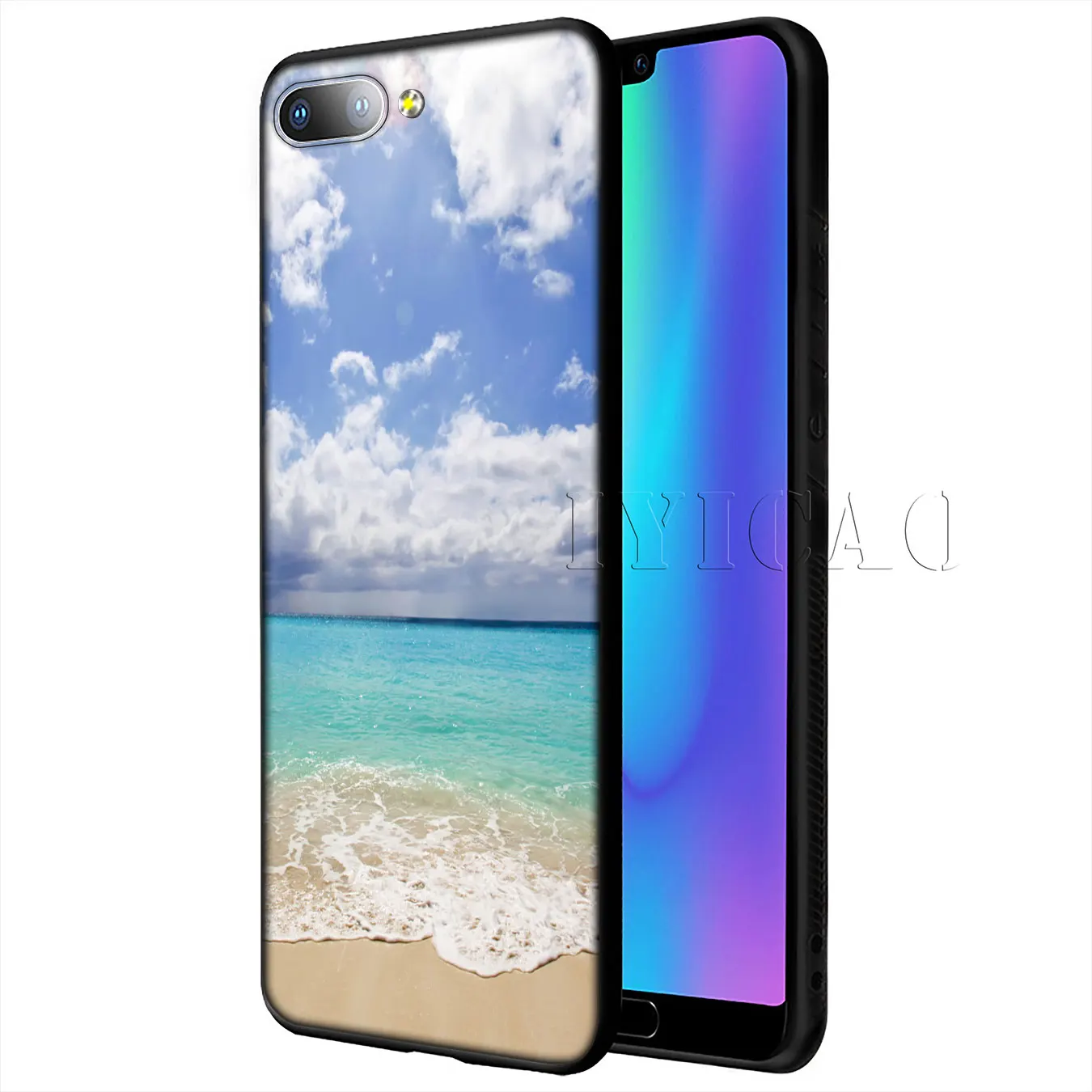 IYICAO Sea Beach spray Soft Silicone Phone Case for Huawei Y9 Y7 Y6 Prime 2019 Cover Honor 20 8C 8X 8 9 9X 10 Lite 7C 7X 7A Pro |