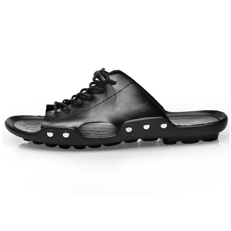 Tangnest/Новинка 2018 года мужские сандалии на шнуровке Шлепанцы из искусственной кожи