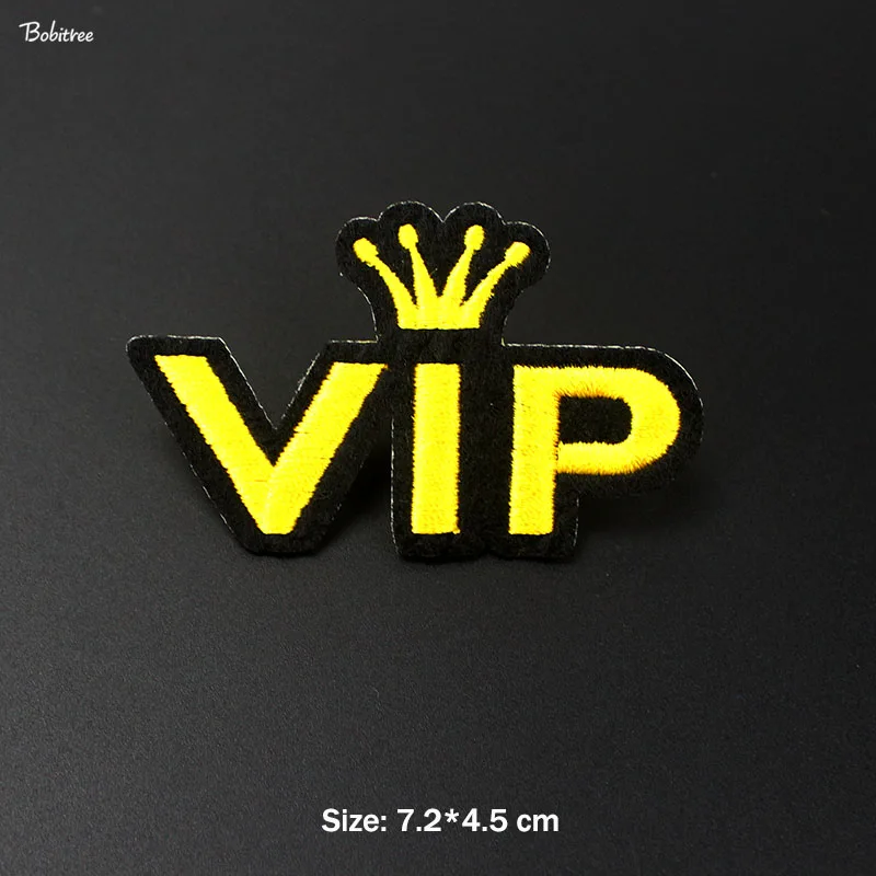 Жёлтая Корона VIP Популярные Железные нашивки для одежды вышитые креативные