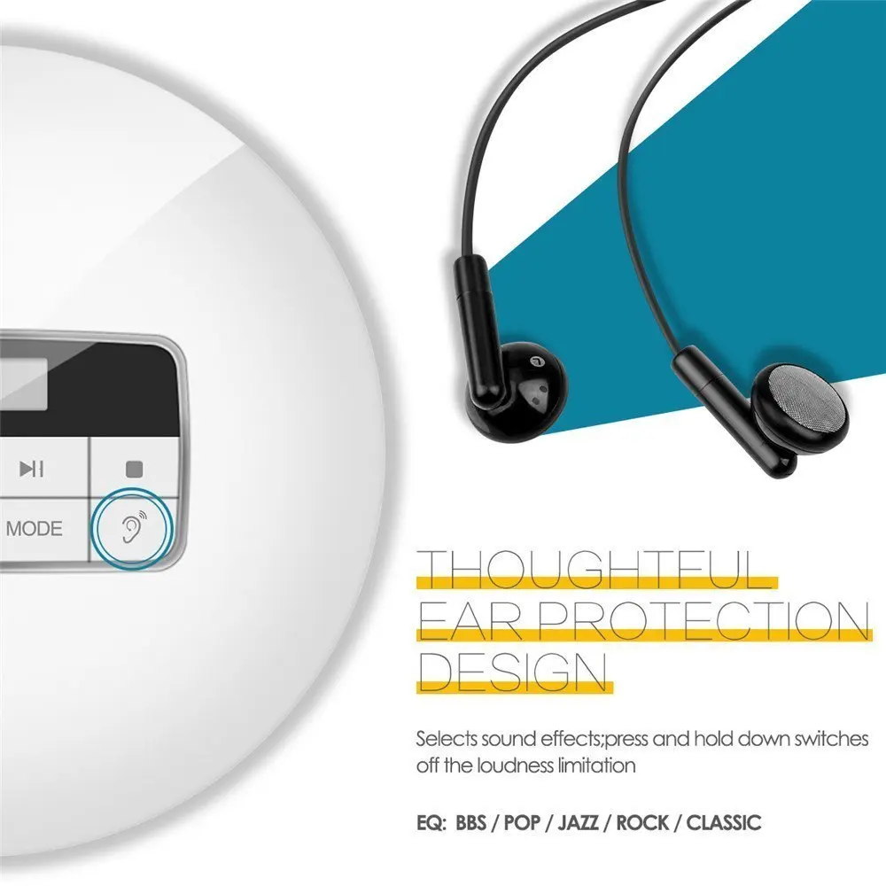HOTT портативный CD-плеер светодиодный дисплей CD Walkman игровой диск CD-R/cd-rw/MP3 Звуковые эффекты включают плоские/BBS/Pop/Джаз/Рок/Классика
