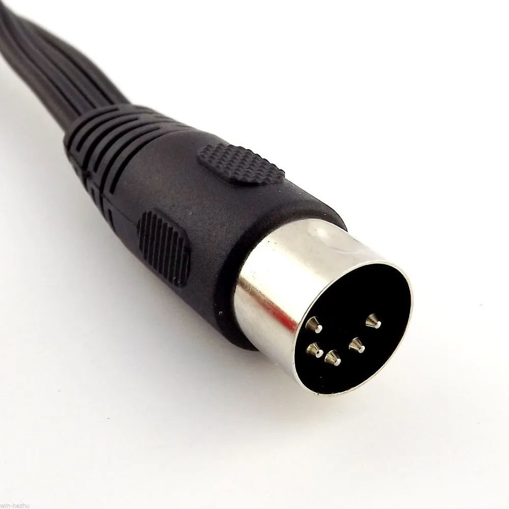 10 шт. 1ft Midi Din 5 Pin папа к 4x RCA Phono Женский адаптер гнезд Аудио Видео черный кабель| |